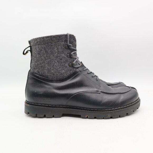 Birkenstock Other - Birkenstock Timmins Men's Size EU 45 US 12 High Black Leather Boots Boiled Wool
